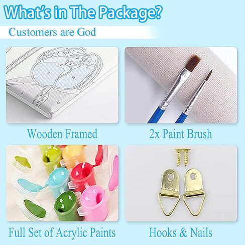 Framed Paint by Numbers for Kids - 4Pack Cartoon Paint by Numbers for Kids Ages 4-8-12, Mickey Paint by Number Kits on Canvas, DIY Oil Painting Acrylic Kits Paint by Numbers for Home 8x8in in Kuwait