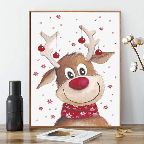 طلاء عيد الميلاد بالأرقام طلاء عيد الميلاد DIY بالأرقام غزال عيد الميلاد DIY قماش الطلاء بالأرقام سانتا كلوز أكريليك اللوحة ديكور المنزل الطلاء بالأرقام الرنة للبالغين والأطفال 16 × 20 بوصة in Saudi Arabia