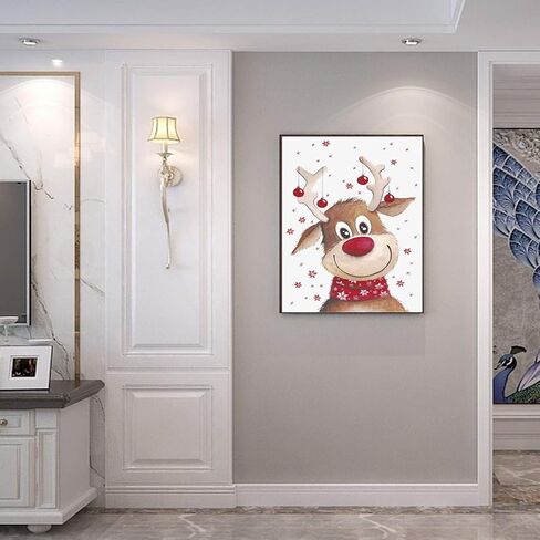 طلاء عيد الميلاد بالأرقام طلاء عيد الميلاد DIY بالأرقام غزال عيد الميلاد DIY قماش الطلاء بالأرقام سانتا كلوز أكريليك اللوحة ديكور المنزل الطلاء بالأرقام الرنة للبالغين والأطفال 16 × 20 بوصة in Saudi Arabia