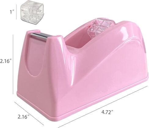 PinkTape Dispenser for Desk, Tape Holder for Office, Home & School, Durable and Stylish Office Supplies, Non-Skid Bas in Saudi Arabia