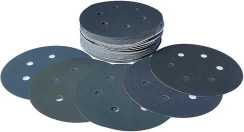 50 PCS 6 Inch 6 Hole Silicon Carbide Sanding Disc Kit - 10 Each of 600, 1000, 1500, 2000, 3000 Grits, 6" Hook & Loop Backing Sander Disc Wet Dry Sandpaper for Automotive Woodworking DA Orbital Sander in Kuwait