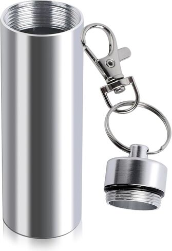 صندوق حبوب ألومنيوم خارجي - مقاوم للماء والرياح والغبار ومنافض السجائر بخطاف. وحدة تخزين محمولة متعددة الوظائف للأدوية والإلكترونيات والمزيد | اختيار أمازون in Kuwait