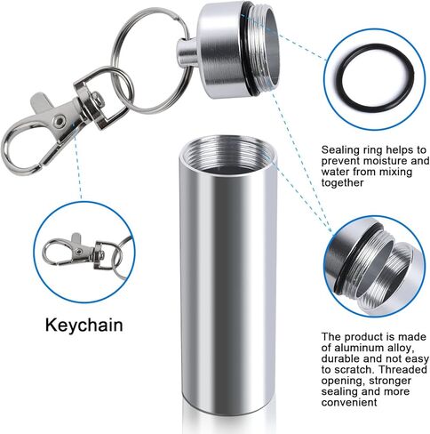 صندوق حبوب ألومنيوم خارجي - مقاوم للماء والرياح والغبار ومنافض السجائر بخطاف. وحدة تخزين محمولة متعددة الوظائف للأدوية والإلكترونيات والمزيد | اختيار أمازون in Kuwait