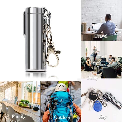 صندوق حبوب ألومنيوم خارجي - مقاوم للماء والرياح والغبار ومنافض السجائر بخطاف. وحدة تخزين محمولة متعددة الوظائف للأدوية والإلكترونيات والمزيد | اختيار أمازون in Kuwait