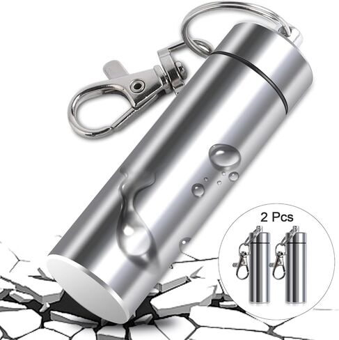 صندوق حبوب ألومنيوم خارجي - مقاوم للماء والرياح والغبار ومنافض السجائر بخطاف. وحدة تخزين محمولة متعددة الوظائف للأدوية والإلكترونيات والمزيد | اختيار أمازون in Kuwait