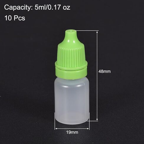 زجاجات قطارة بلاستيكية من uxcell، 5 مل/0.17 أونصة زجاجة قطارة فارغة قابلة للضغط مع غطاء، أسود، عبوة من 10 قطع in Kuwait