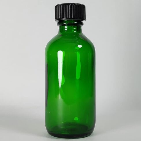 Bioll 60ml (2 oz) Boston Glass Bottles. Essential Oil Bottle With Black Poly Cone Lids. For Potion,Juice,Ginger Shots,Oils, Whiskey,Perfume,Aromatherapy,Lab Refillable Sample Vials -12 pack (Amber) in Saudi Arabia