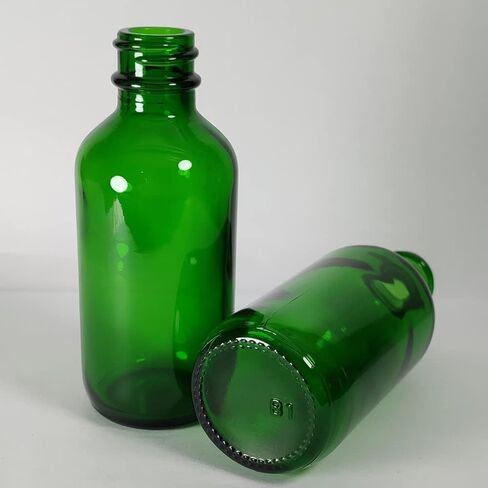 Bioll 60ml (2 oz) Boston Glass Bottles. Essential Oil Bottle With Black Poly Cone Lids. For Potion,Juice,Ginger Shots,Oils, Whiskey,Perfume,Aromatherapy,Lab Refillable Sample Vials -12 pack (Amber) in Saudi Arabia