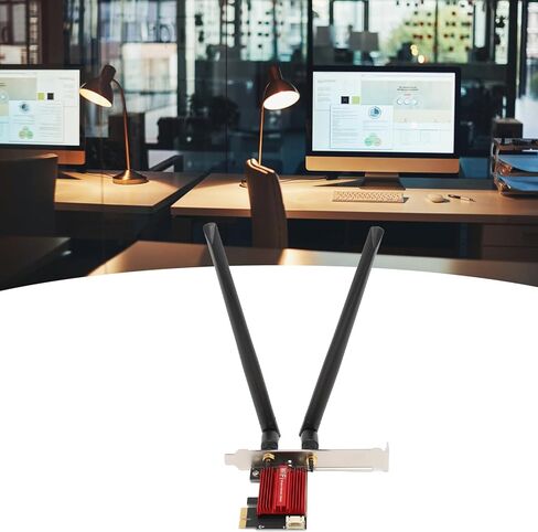 بطاقة شبكة Gugxiom AX1800 Pro للكمبيوتر الشخصي مع BT 5.2، محول PCI Express لاسلكي ثنائي النطاق يدعم تقنية نقل MU MIMO، لنظام التشغيل Windows 10 11 in Kuwait