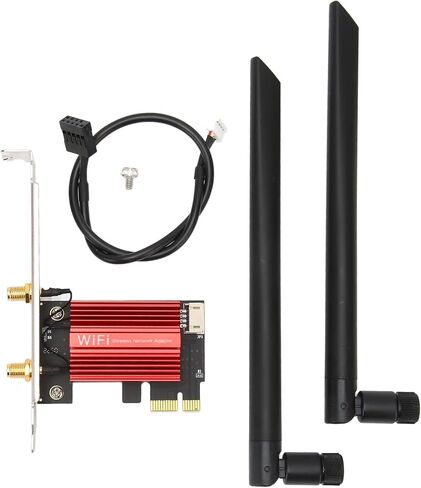 بطاقة شبكة Gugxiom AX1800 Pro للكمبيوتر الشخصي مع BT 5.2، محول PCI Express لاسلكي ثنائي النطاق يدعم تقنية نقل MU MIMO، لنظام التشغيل Windows 10 11 in Kuwait