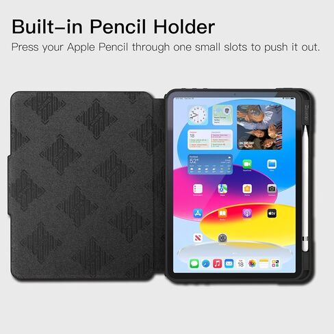 ZtotopCases for New iPad 10th Generation Case 10.9 Inch 2022, [6 Magnetic Stand + Pencil Holder + Auto Wake/Sleep] Full Body Protective Cover Case for iPad 10.9" 10th Gen, Black in Kuwait