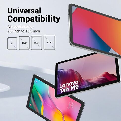 حافظة جلدية مغناطيسية للكمبيوتر اللوحي مقاس 9.5 بوصة - 10.5 بوصة من Ambison، غطاء حماية قابل للطي لجهاز 9.5 9.7 10.1 10.2 10.5 بوصة Android الذي يعمل باللمس، يدعم زوايا عرض متعددة، حامل أقلام رصاص - أسود in Kuwait