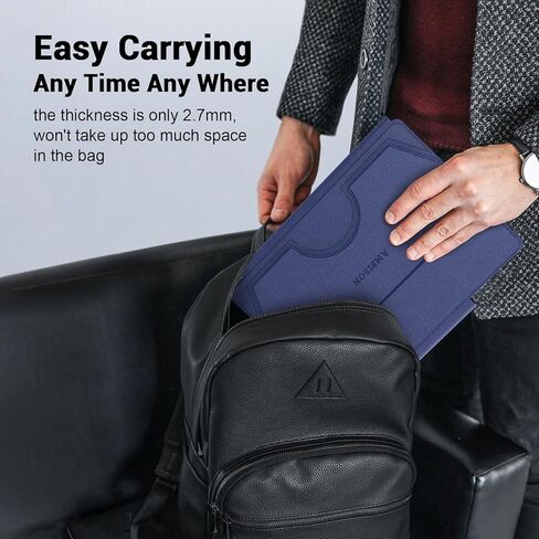 حافظة جلدية مغناطيسية للكمبيوتر اللوحي مقاس 9.5 بوصة - 10.5 بوصة من Ambison، غطاء حماية قابل للطي لجهاز 9.5 9.7 10.1 10.2 10.5 بوصة Android الذي يعمل باللمس، يدعم زوايا عرض متعددة، حامل أقلام رصاص - أسود in Kuwait