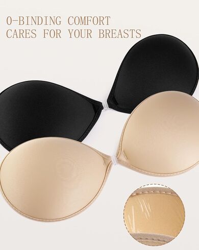 Sticky Bra 2 Pairs - Invisible Backless Strapless Bras, Sticky Boobs for Women Push Up, Adhesive Bra with Nipple Covers in Saudi Arabia