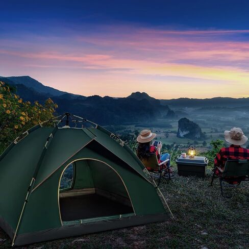 Instant Tent, 3/4 People Tent for Camping, Pop Up Tent, Waterproof Backpacking Tent, Easy Setup Camping Tent for Adults Kids, Ideal for Family Camp, Beach, Road Trip, Outdoor Activity in Saudi Arabia