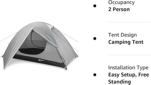 Bessport Camping Tent 1/2/3/4 Person Tent Waterproof Two Doors Backpacking Tent Easy Setup Lightweight for Outdoor, Hiking Mountaineering Travel in Kuwait