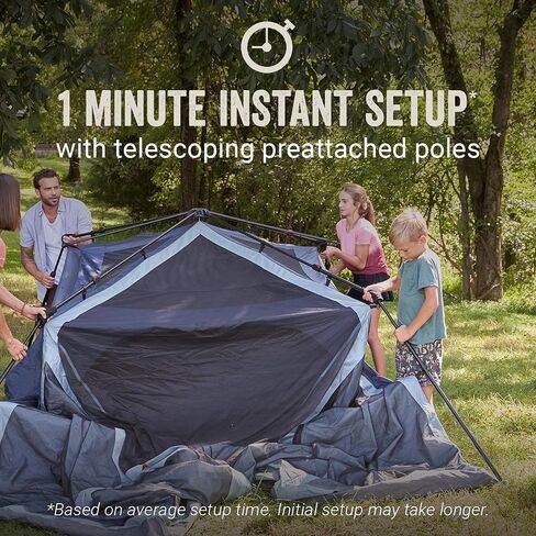 Coleman Skylodge 10-Person Camping Tent with Instant Setup and Screened Porch, Weatherproof Family Tent with Pre-Attached Poles, Screened-in Porch, and Rainfly; Sets Up in About 1 Minute in Saudi Arabia
