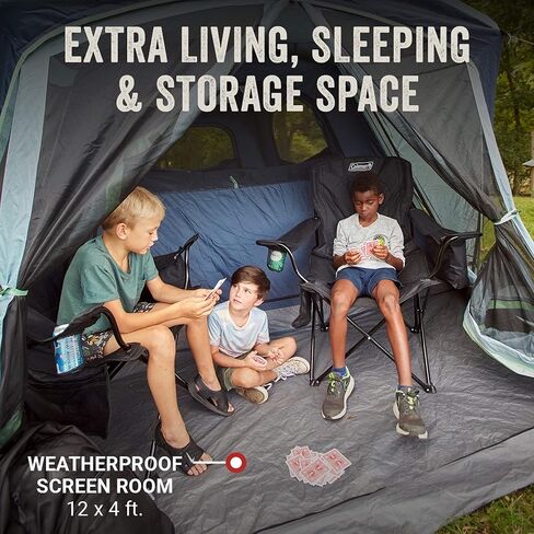 Coleman Skylodge 10-Person Camping Tent with Instant Setup and Screened Porch, Weatherproof Family Tent with Pre-Attached Poles, Screened-in Porch, and Rainfly; Sets Up in About 1 Minute in Saudi Arabia