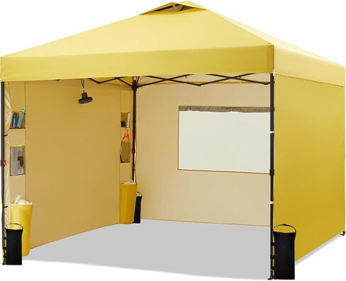 10'x10' Pop up Canopy Tent with 3 Removable Sidewalls Comercial, Mesh Windows and Pockets, Patented One Push, 1 Person Easy Setup, Gazebo Shelter, Case, 8 Stakes, 4 Ropes, 4 Sandbags (Navy) in Saudi Arabia