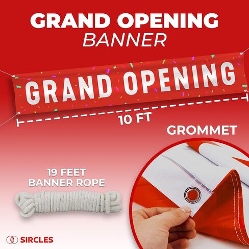 Grand Opening Ribbon Cutting Ceremony Kit - 25" Giant Scissors, 5yd of 4" Wide Ribbon, 10ft Banner, 8 Red & 8 White Balloons, 19 ft Banner Rope, 2 Rolls Balloon Ribbon - Grand Opening Kit in Saudi Arabia