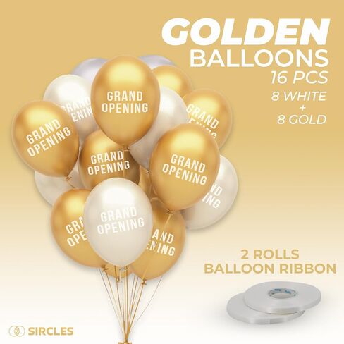Grand Opening Ribbon Cutting Ceremony Kit - 25" Giant Scissors, 5yd of 4" Wide Ribbon, 10ft Banner, 8 Red & 8 White Balloons, 19 ft Banner Rope, 2 Rolls Balloon Ribbon - Grand Opening Kit in Saudi Arabia