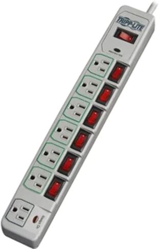تريب لايت TLP76MSG 7-Outlet Eco-Surge واقي التيار الموفر للطاقة، رمادي بارد in Saudi Arabia