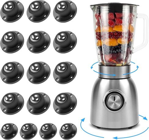 Self Adhesive Mini Caster Wheels, Appliance Wheels Swivel Stainless Paste Universal Wheel, 360 Degree Rotation Sticky Pulley Appliance Sliders for Kitchen Appliances (Triple-Black-8pcs) in Saudi Arabia