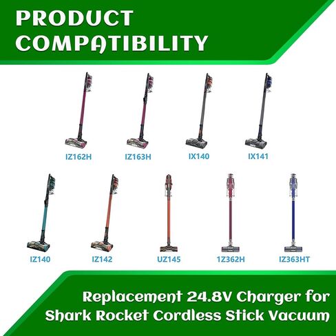 شاحن 24.8 فولت لمكنسة القرش اللاسلكية DK33-248080H-U، لمحول الطاقة Shark Rocket Pet Pro IZ162H IZ163H IZ362H IZ363H UZ365H IX140H IX141 IZ140 IZ142 UZ145 XBCHGX140 XSBT620. in Kuwait