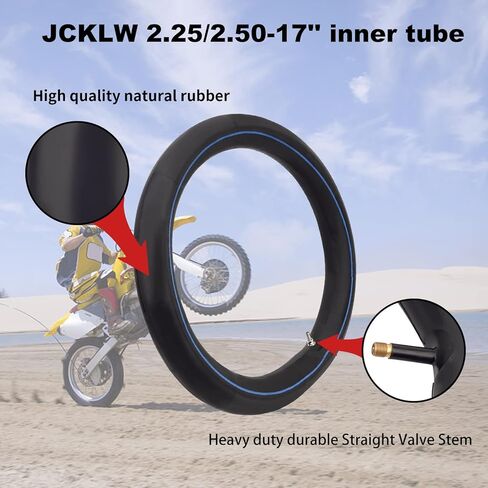 أنابيب داخلية للدراجات النارية مقاس 2.50/2.75-17 بوصة 70/100-17 لهوندا CRF125/CRF150/CR85، وسوزوكي DRZ125/RM85، وCoolster، وTaoTao، و110cc، و125cc، و140cc، والدراجات الترابية، والدراجات البخارية، والدراجات البخارية والمزيد (2 علية) in Kuwait