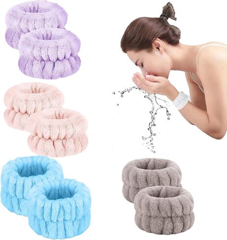 Wristbands for Washing Face, Wrist Towels Face Wash Bands Absorbent Wrist Wash Bands, Microfiber Spa Wristbands Wrist Towels for Washing Face,Wash Wrist-Band Wrist Towel for Women Girls (8PCS) in Saudi Arabia