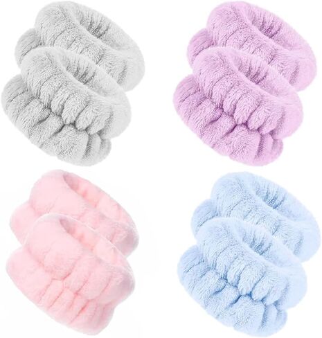 Wristbands for Washing Face, Wrist Towels Face Wash Bands Absorbent Wrist Wash Bands, Microfiber Spa Wristbands Wrist Towels for Washing Face,Wash Wrist-Band Wrist Towel for Women Girls (8PCS) in Kuwait