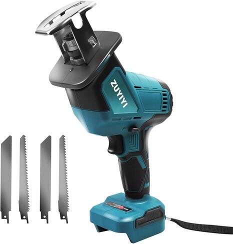 منشار ترددي لاسلكي لماكيتا 18 فولت بطارية منشار كهربائي ترددي 4 شفرات منشار، منشار طاقة متغير السرعة لقطع الخشب والمعادن البلاستيكية (البطارية غير متضمنة) in Kuwait