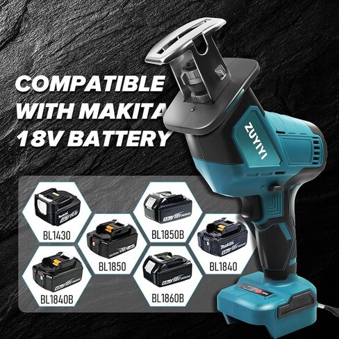 منشار ترددي لاسلكي لماكيتا 18 فولت بطارية منشار كهربائي ترددي 4 شفرات منشار، منشار طاقة متغير السرعة لقطع الخشب والمعادن البلاستيكية (البطارية غير متضمنة) in Kuwait