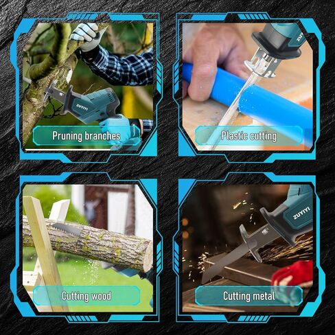 منشار ترددي لاسلكي لماكيتا 18 فولت بطارية منشار كهربائي ترددي 4 شفرات منشار، منشار طاقة متغير السرعة لقطع الخشب والمعادن البلاستيكية (البطارية غير متضمنة) in Kuwait