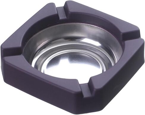 Black Square Portable Ash Tray For Cigarettes and Cigar, Stainless Steel Tabletop Ash Container For Indoor/Outdoor, Patio Home Office Use, Desktop Smoking Ash Tray for Home Offic Ashtrays, Cigar Cases in Saudi Arabia