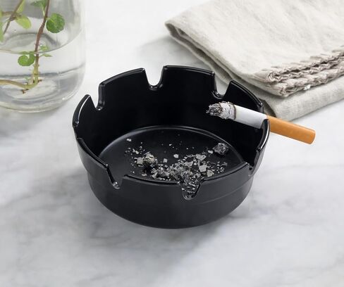 New Star Foodservice 22735 Bakelite Ashtray, Set of 6, 4", Black in Saudi Arabia