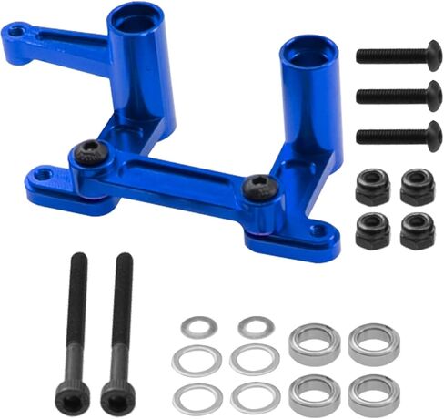 Aluminum Steering Bellcranks Drag Link Parts w/Ball Bearings Upgrade Part #3743 Compatible with Traxxas Slash 2WD Rustler VXL Bandit 1/10 RC Car (Blue) in Saudi Arabia