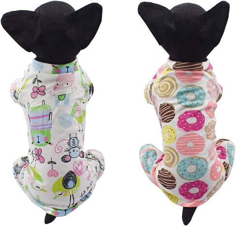 بيجامة قطنية للكلاب مكونة من قطعتين، بدلة مريحة للكلاب، قميص للحيوانات الأليفة (M) in Kuwait