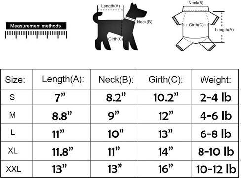 بيجامة قطنية للكلاب مكونة من قطعتين، بدلة مريحة للكلاب، قميص للحيوانات الأليفة (M) in Kuwait