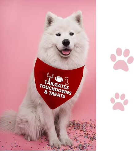 JXGZSO 1 Piece Football Dog Bandana Fall Dog Bandana Cute Fall Bandana Dog Football Bandana (TAILGATES Dog) in Saudi Arabia