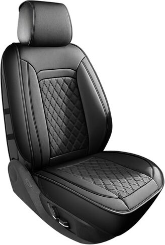 أغطية مقاعد من الجلد الصناعي مجموعة كاملة، بديل لشاحنات بيك اب F150 2010-2023 وF250 F350 F450 2017-2023 أسود-أحمر in Kuwait