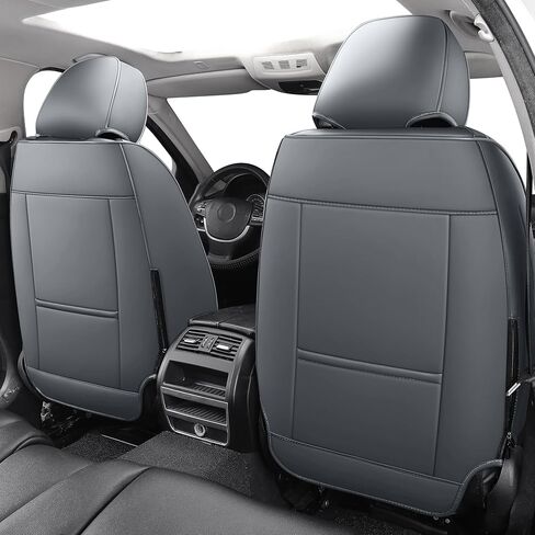 أغطية مقاعد عالمية ذات تغطية كاملة من YIERTAI مناسبة لسيارة Toyota Rav4 Honda Crosstour Hyundai Elantra Nissan Rogue Kia Soul Infiniti EX35 Lexus RX350 Audi A4 Acura TSX جلد مقاوم للماء قطعتين، أسود-أحمر in Kuwait