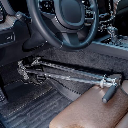 Portable Hand Controls for Disabled Drivers Car Driving Temporary or Permanent Disability Handicap, All Metal Silver in Kuwait