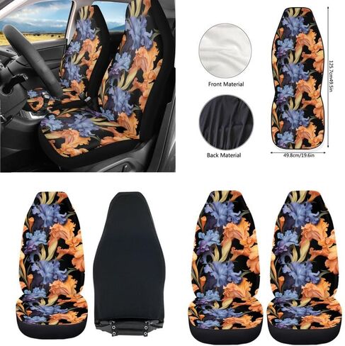 Cartoon Pig Print Car Seat Covers Ful Set Polyester Pink Cute Animal Piggy Universal Car Accessories Set for Women Covers Full Set Steering Wheel Cover Car Cup Mats in Saudi Arabia
