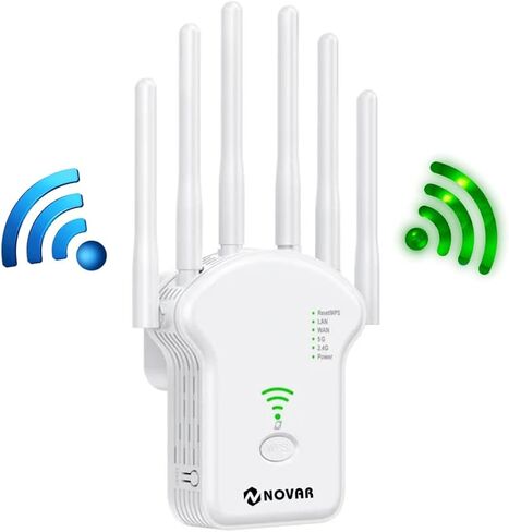 واي فاي مكرر موسع إشارة الداعم Nnovar 1200 ميجابت في الثانية أسرع الإنترنت 6 جهاز هوائي مكرر 5G و 2.4G دعم ثنائي النطاق طويل المدى in Saudi Arabia