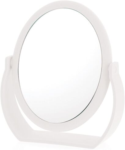 Danielle Creations 6.75-Inch Portable Two-Sided Vanity Round Vanity Makeup Mirror, No-Slip Soft Touch with 360 Rotation, 10x Magnification, White in Saudi Arabia
