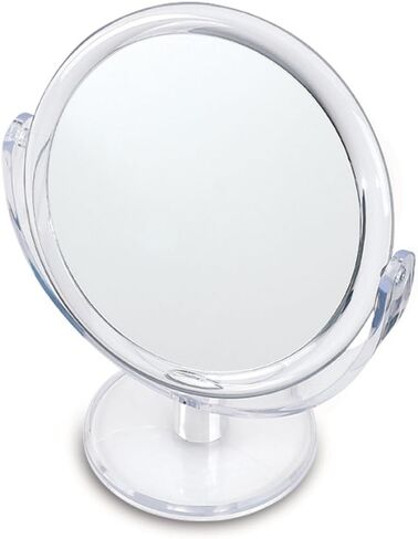 Danielle Creations 6.75-Inch Portable Two-Sided Vanity Round Vanity Makeup Mirror, No-Slip Soft Touch with 360 Rotation, 10x Magnification, White in Saudi Arabia