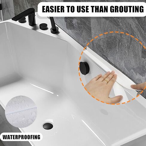White Flex Self Adhesive Caulk Tape Strong Viscous - Caulk Strip Waterproof - Bathtub Shower Caulk Caulk Sealing Strip Tape - Toilet Caulk Sealant Tape,4-Roll in Saudi Arabia