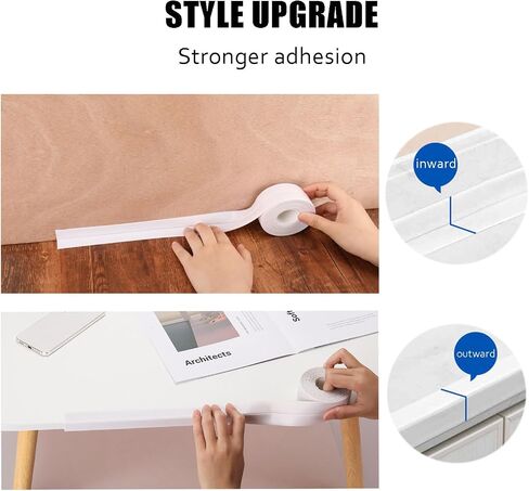 White Flex Self Adhesive Caulk Tape Strong Viscous - Caulk Strip Waterproof - Bathtub Shower Caulk Caulk Sealing Strip Tape - Toilet Caulk Sealant Tape,4-Roll in Saudi Arabia