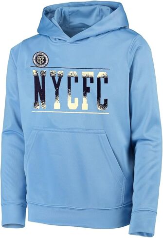 Outerstuff New York City FC مقاس الشباب، بلوفر بغطاء للرأس من Play By Play Performance (شبابي X-Large-18/20) أزرق فاتح in Saudi Arabia
